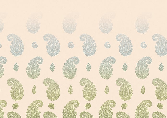 Petal & Block Paisley Mist, Neem - Roman Blind - Image 7